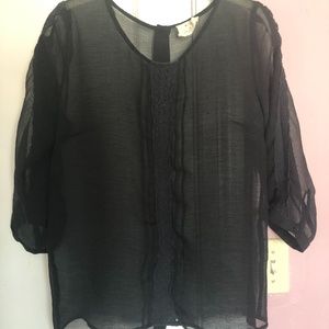 Pins And Needles Black lacey blouse with crochet